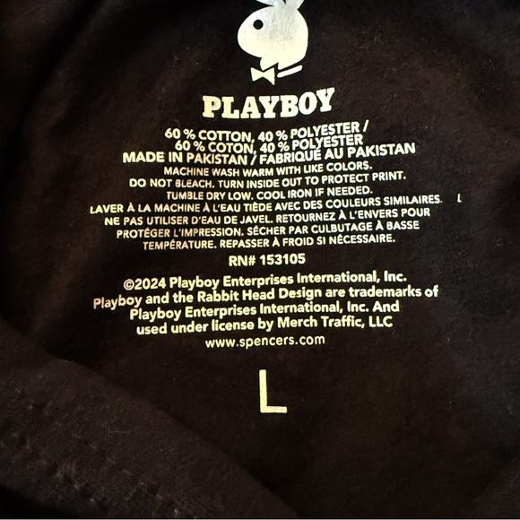 PLAYBOY Black Hoodie with Silver Accents - Picture 5 of 10